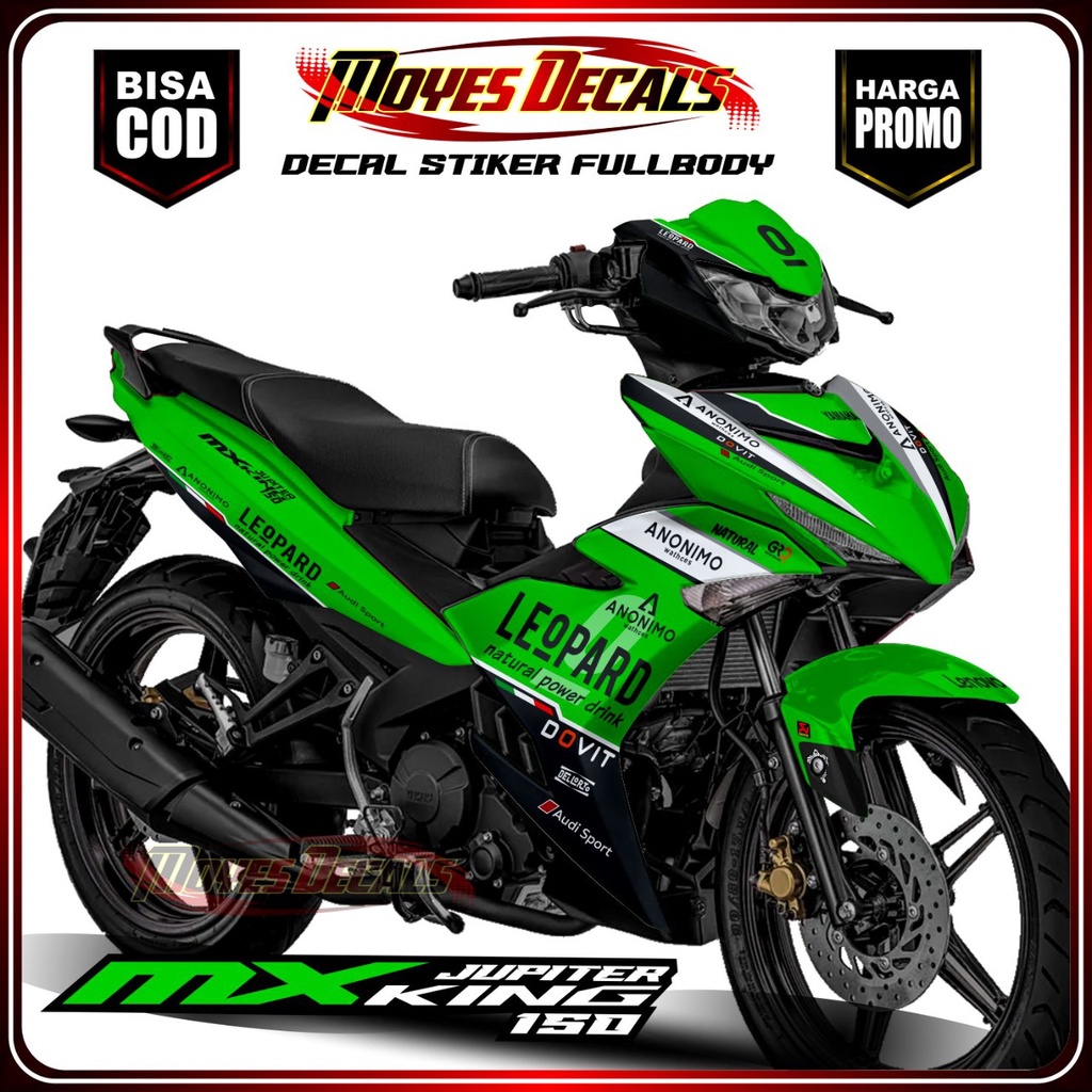 Decal Sticker Mx King New 150 Full body Leopard Warna Hijau Pink