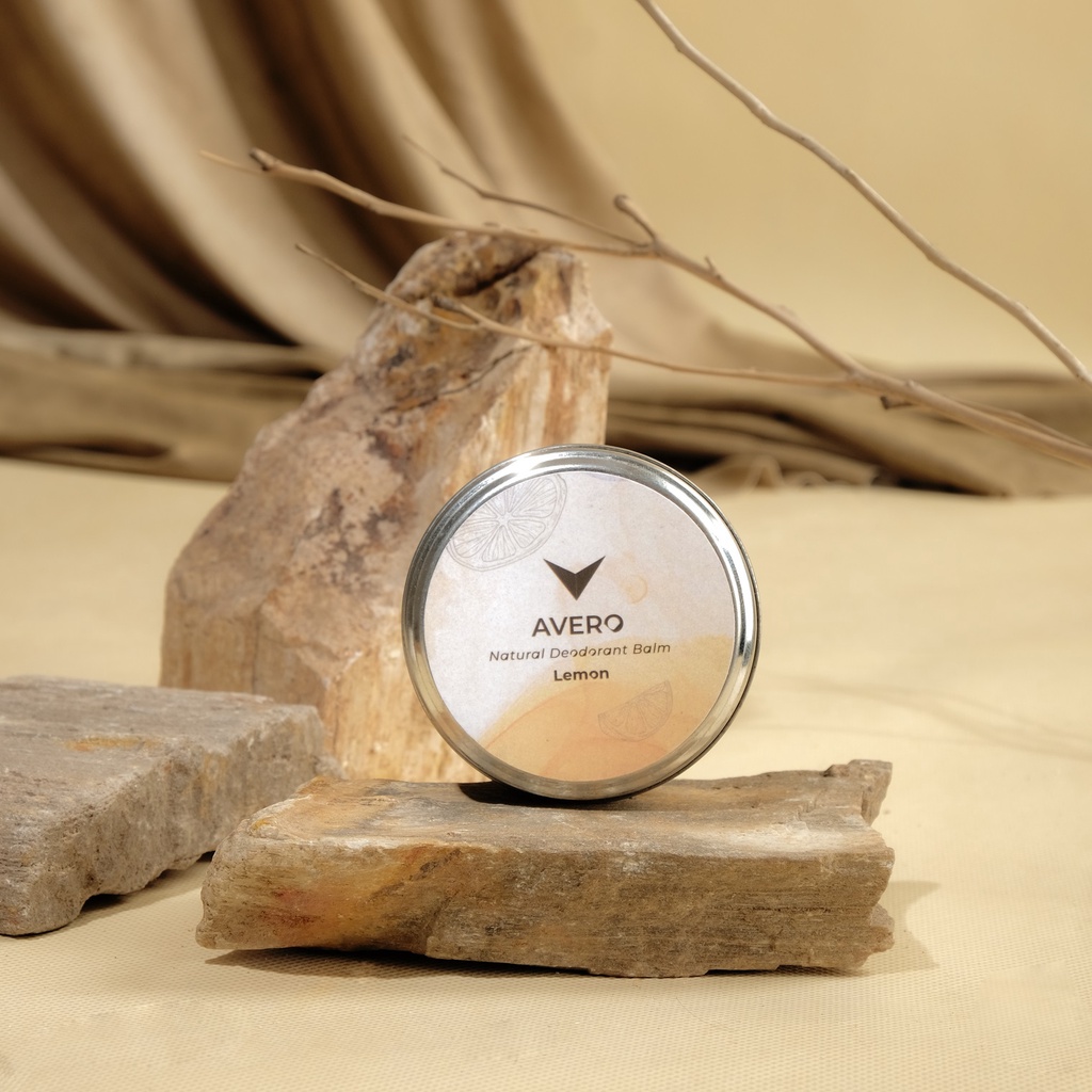 AVERO Paket Bundle 2 G - Solid Deodoran Ketiak Alami Tanpa Alkohol, Alumunium & Pengawet  & Penyegar Mulut-Lemon