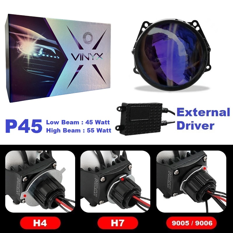 Lensa Lampu LED Laser Projector Projie BiLED 3 Inch Inci Inchi Proyektor Mobil Motor Blue Purple Lens Vinyx P45 P35