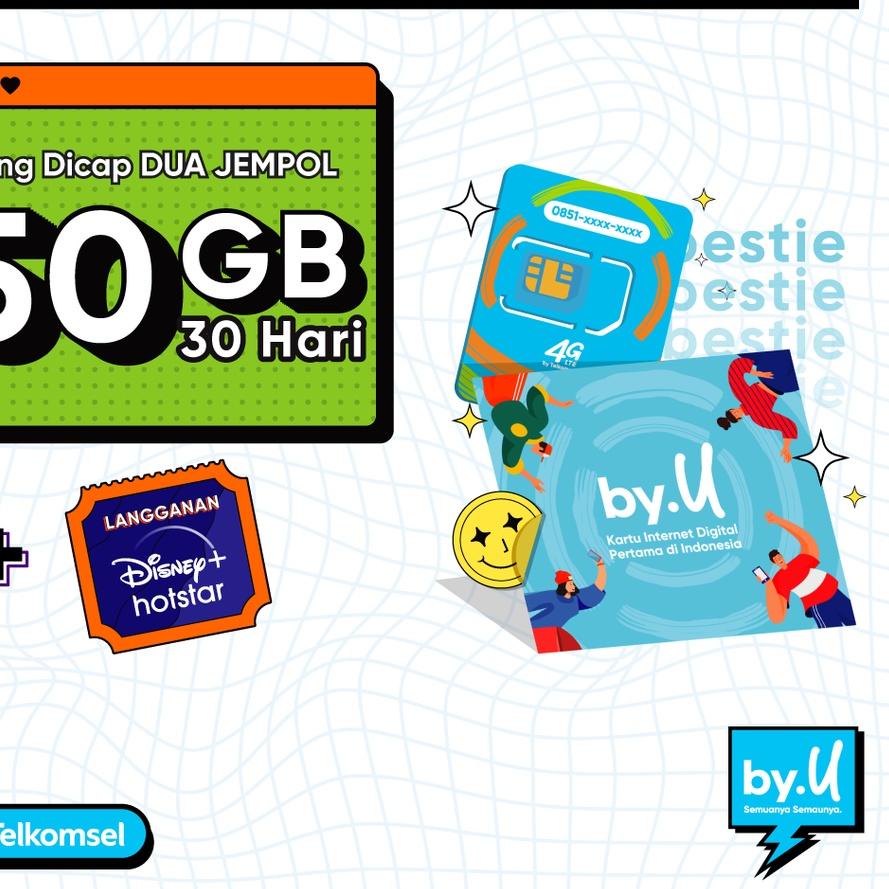 ✨12.12✨ COD Kartu Perdana by.U Kuota 50 GB | 30 Hari grosir