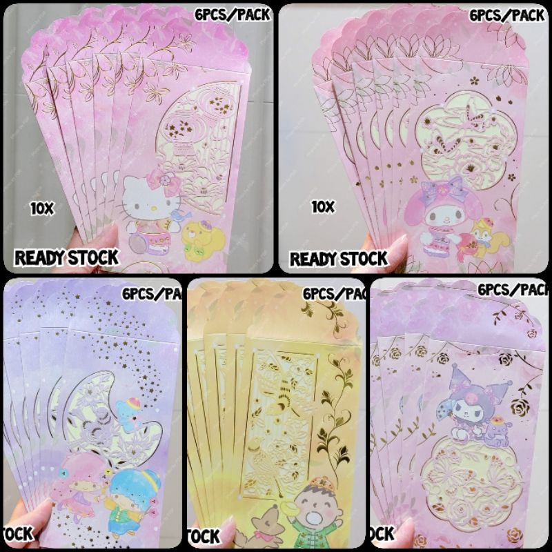 

Angpao Pastel Laser Cut Sincia Imlek Lebaran CNY Sanrio Karakter Hello Kitty, My Melody, Little Twin Stars, Kuromi, Minna No Tabo Isi 6/Pack