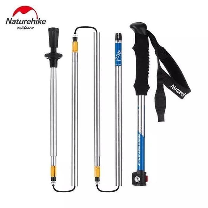 Trekking pole lipat naturehike 5 node NH15A023-Z tongkat pendaki lipat - blue