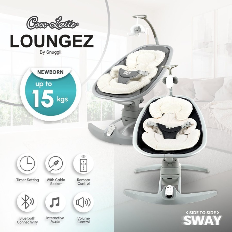 COCOLATTE Loungez By Snuggli Baby Swing - Ayunan Bayi Bouncer Elektrik