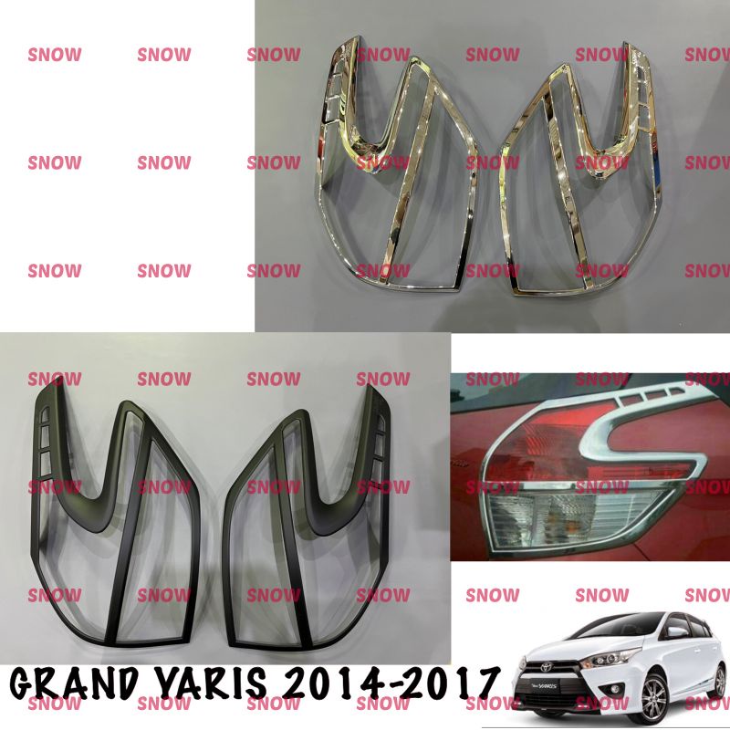 Garnish Lampu Belakang Grand All New Yaris 2014 2017 Hitam Chrome