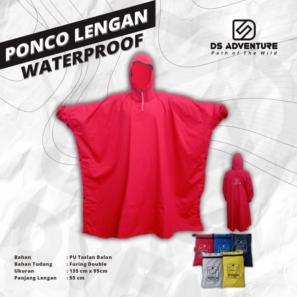 Jas hujan ponco lengan Ds Adventure - jas hujan ponco lengan jumbo - mantel hujan ponco lengan