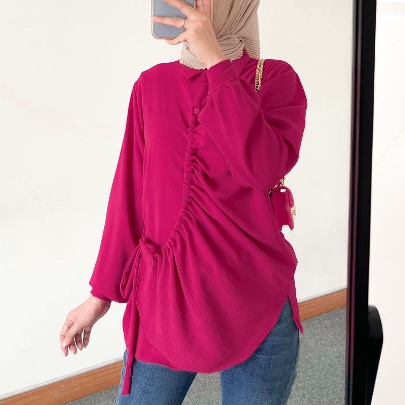 SRITA BLOUSE /MELODY BLOUSE KEMEJA ATASAN BAJU WANITA SERUT AKTIF CRINCLE AIRFLOW PREMIUM