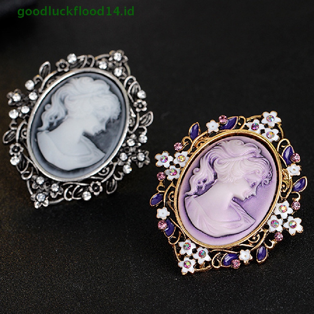 [GOOGFOUR] New Vintage Cameo Victorian Style crystal Pesta Pernikahan Wanita Liontin Bros Pin [TOP]