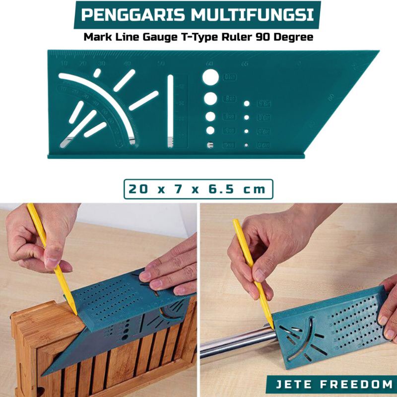 

Penggaris Siku Mitre 3D Marking Woodworking Ruler Gauge Mark Line Alat Ukur Pertukangan Sudut 20 x 7 x 6.5 cm Plastik Tools