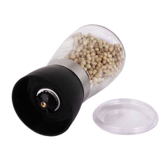 

Terlaris ✨ - Gilingan Lada rempah botol kaca burrs keramik pepper mill grinder - Hitam 2.1.23