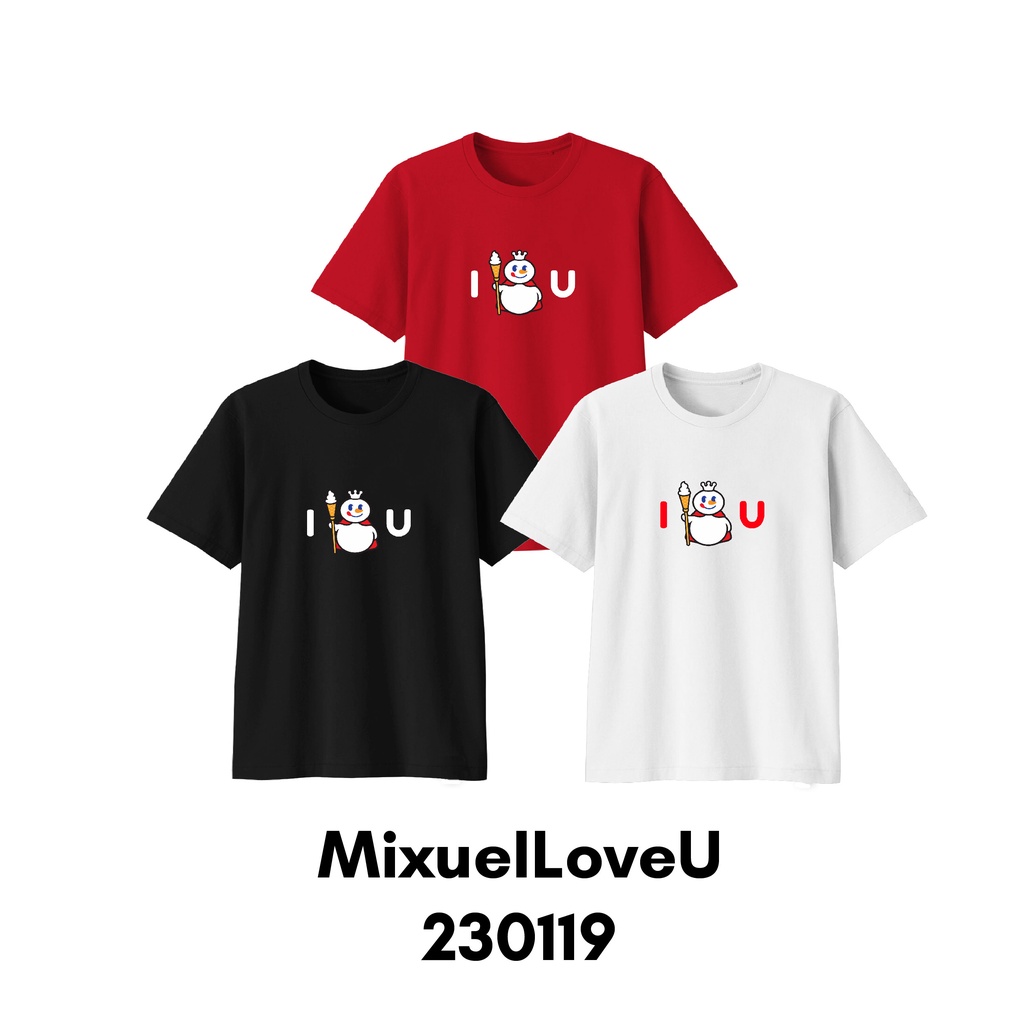 Kaos Love Mixue Series Ready Size Bayi Anak Remaja Dewasa Bigsize Bahan Katun Combed 30s