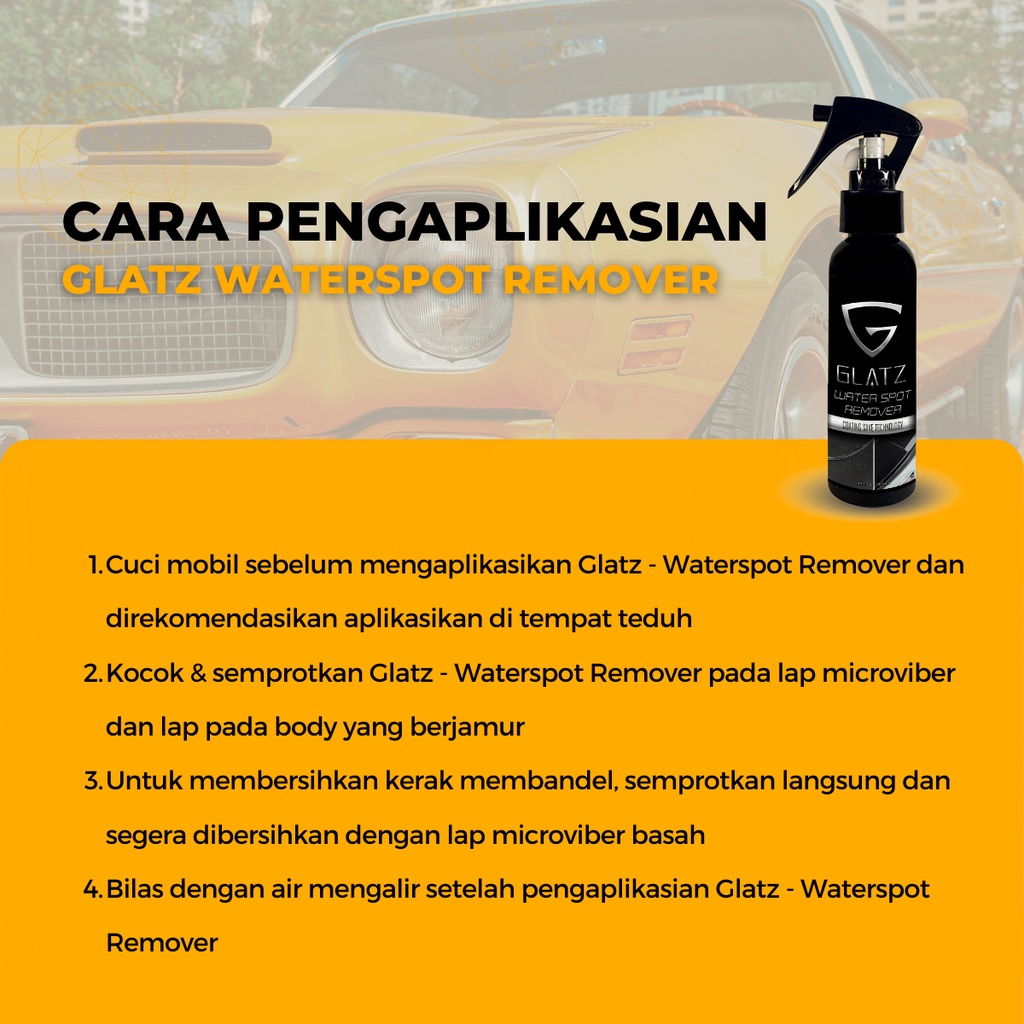 Penghilang Jamur Mobil GLATZ WATER SPOT REMOVER Pembersih Jamur Body Mobil