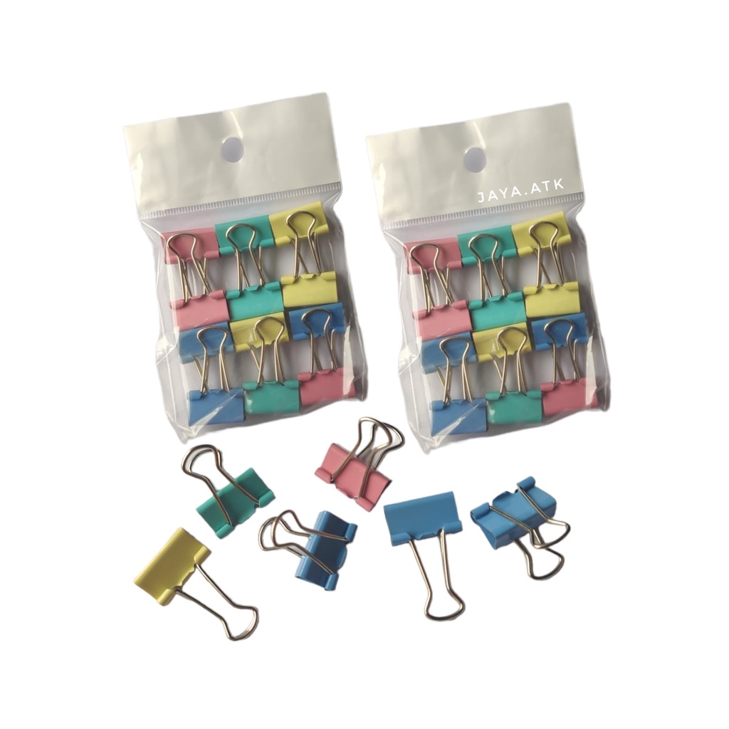 

BINDER CLIP KLIP KERTAS NO.107 2CM ISI 12 PCS WARNA WARNI PASTEL LUCU