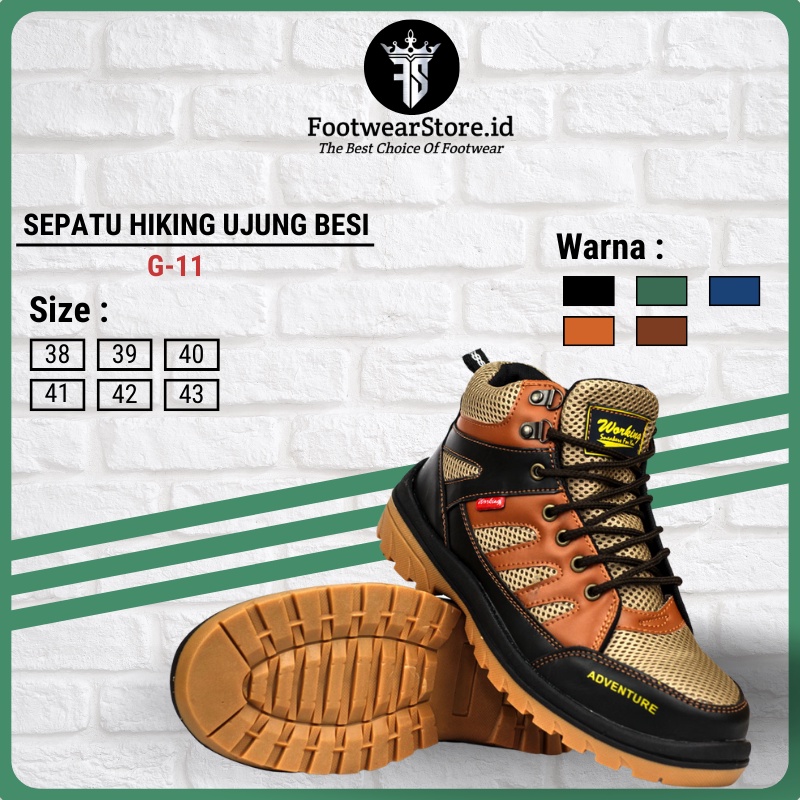 Sepatu Spatu Pria Safety Sefty Septi Hiking Krisbow Outdoor Adventure Ujung Besi K2 Warna Hitam Cokl