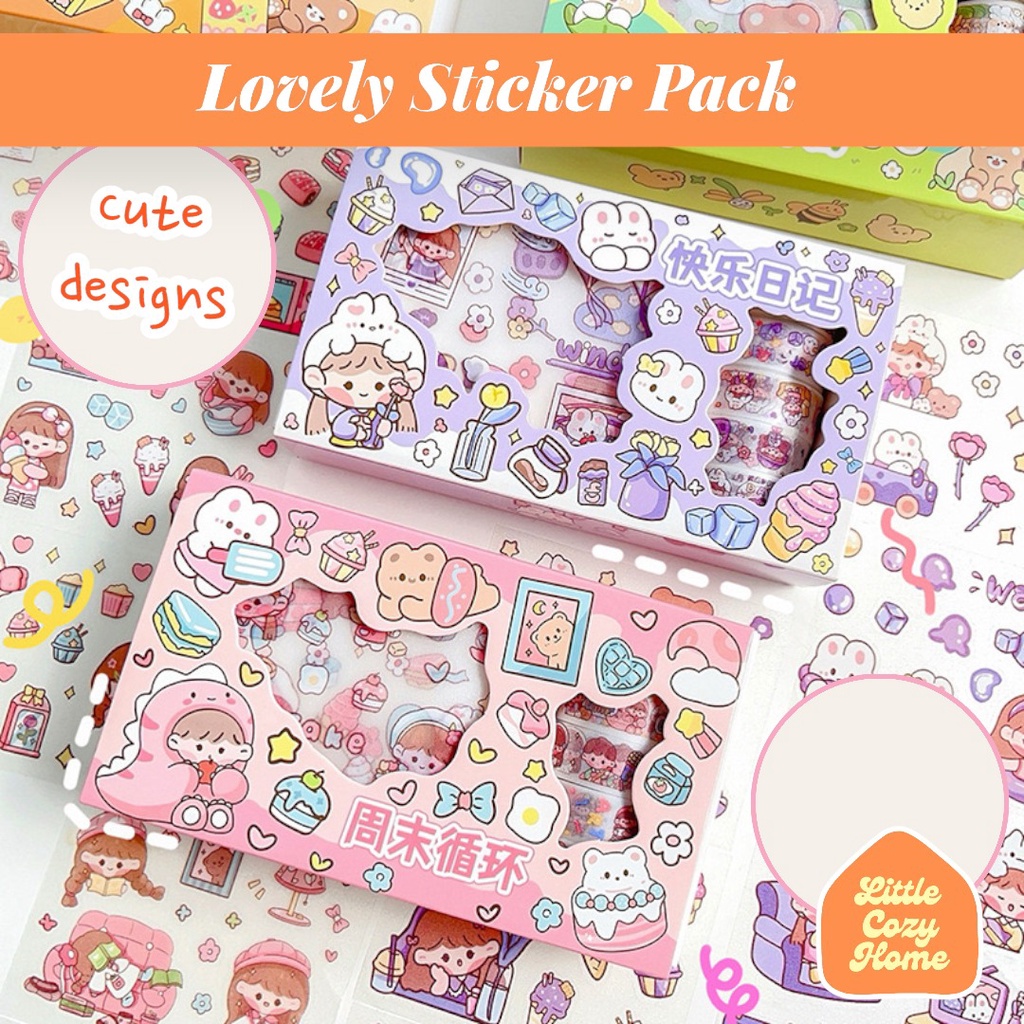 

Lovely Sticker Pack Sheet / Cute Cartoon Deco Stickers / Stiker Koleksi Kertas Motif ala Korea Lucu Unik Murah Dekorasi Alat Tulis Kado Anak Perempuan