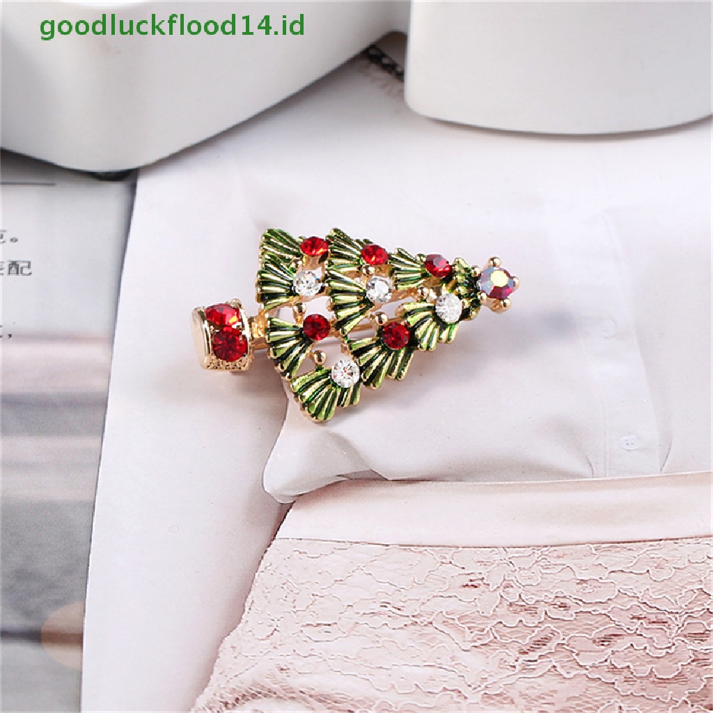 [GOOGFOUR] Pohon Natal Bros Wanita Multicolor Berlian Imitasi Pesta Causal Kantor Pin Hadiah Perhiasan [TOP]