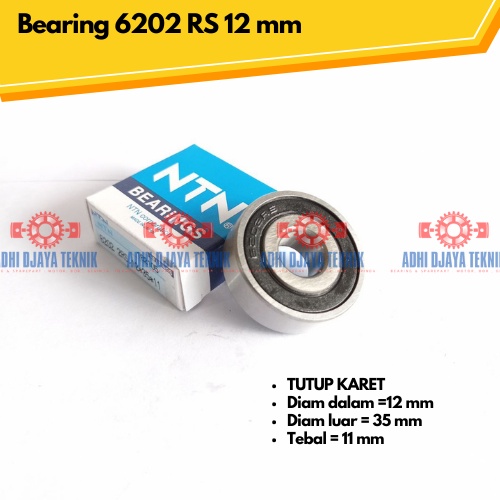 Laher Bearing 6202 2RS NTN 12 MM NTN