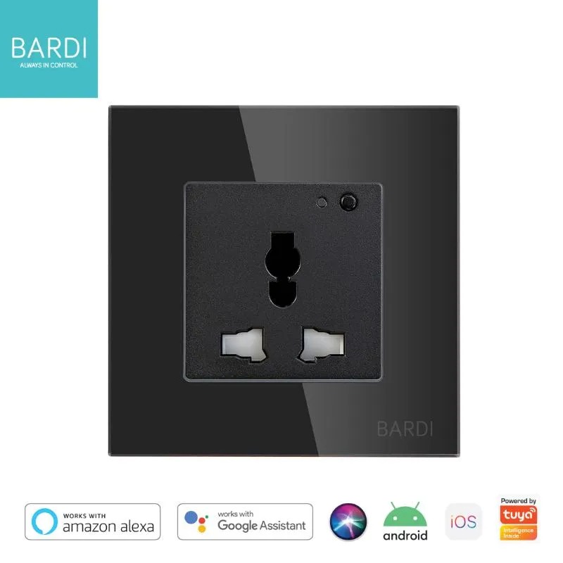 BARDI Smart Wall Socket Wifi EU /UNI White Black For Alexa Google Home