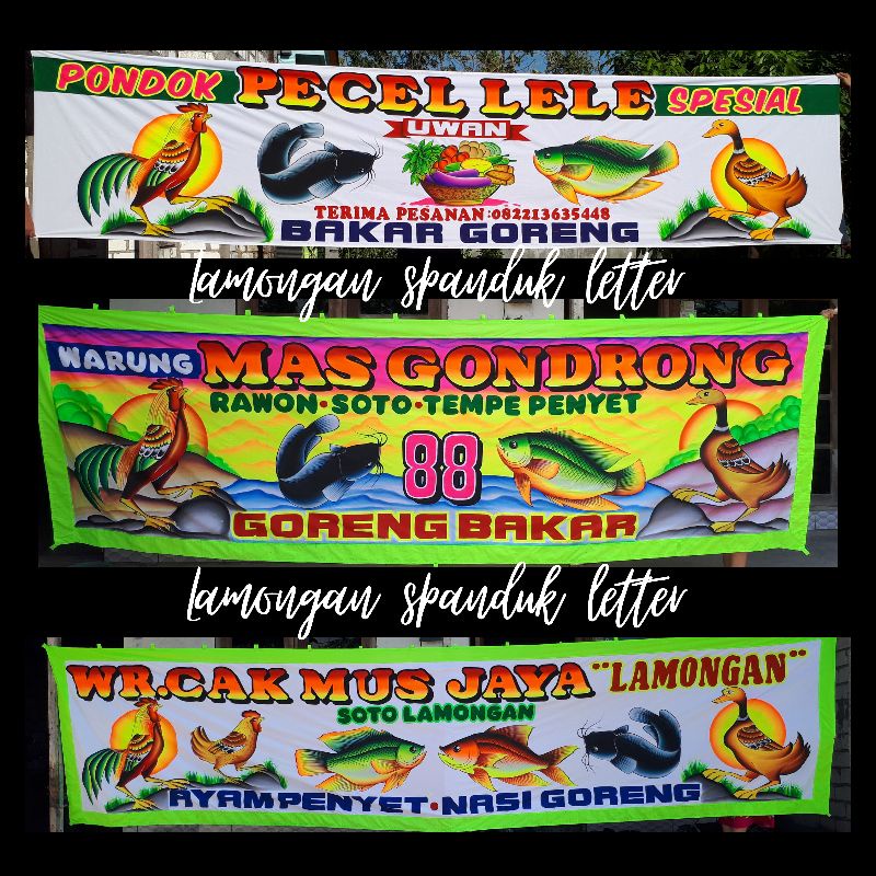 COD/spanduk lukis/spanduk warung/spanduk pecel le/ spanduk seafood /spanduk kain/ spanduk murah.