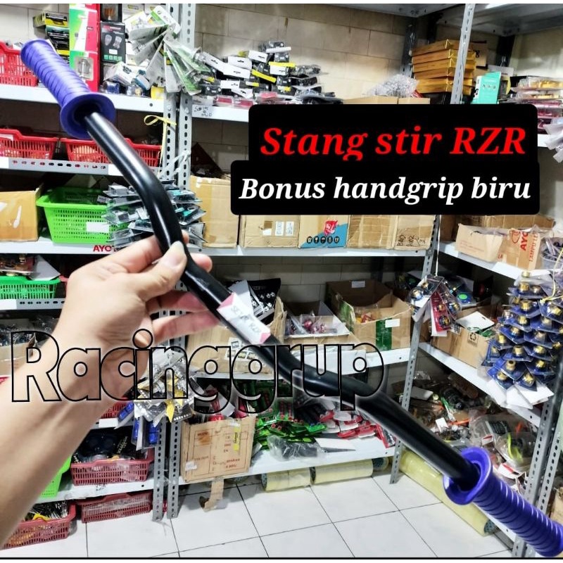 Stang RZR Stir Variasi Setang Motor Panjang 66,5CM Universal Racing Ninja R15 Vixion RxKing Pcx NMax pilihan bonus grip empuk(R758)