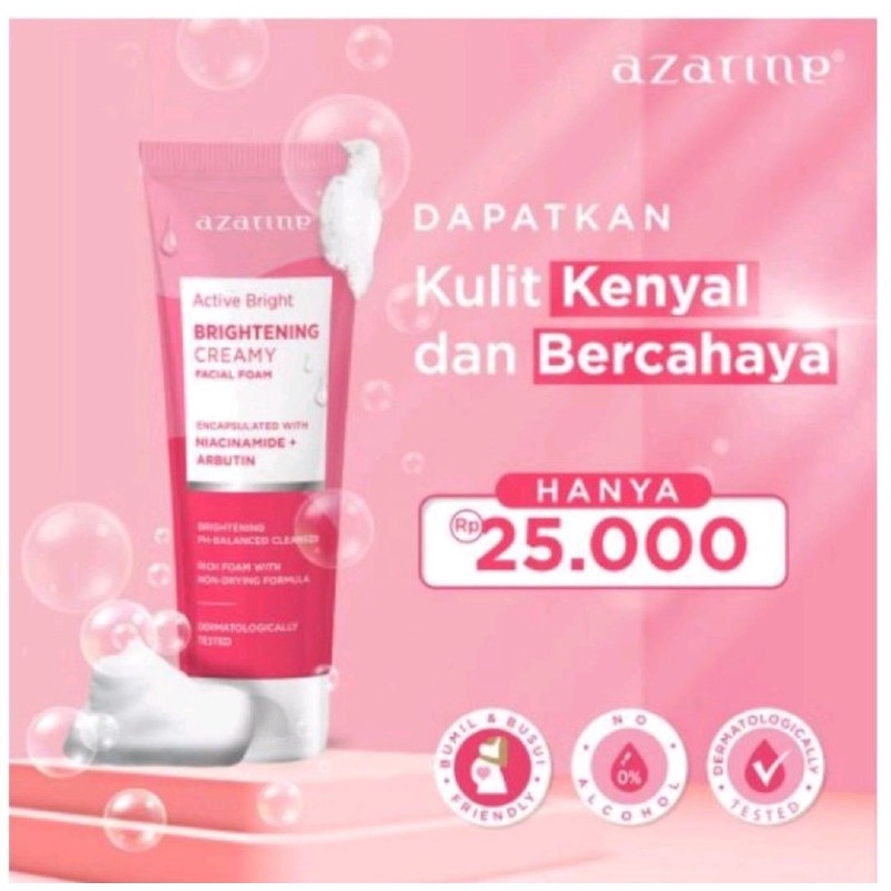 AZARINE CREAMY FACIAL FOAM 50GR BRIGHT / SABUN CUCI MUKA BRIGHTENING