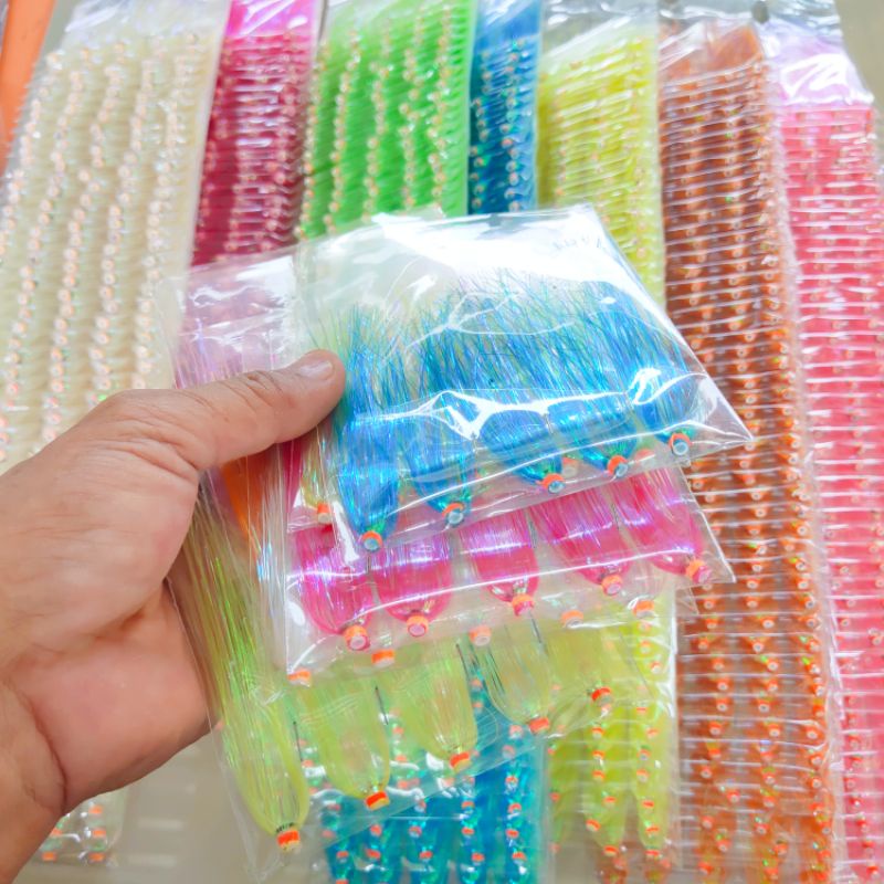 50PCS/1BUNGKUS UBS Umpan BULU Sumatra UBMFISHING, UMPAN KOTREKAN , UMPAN ASSIST HOOK , UMPAN SABIKI 