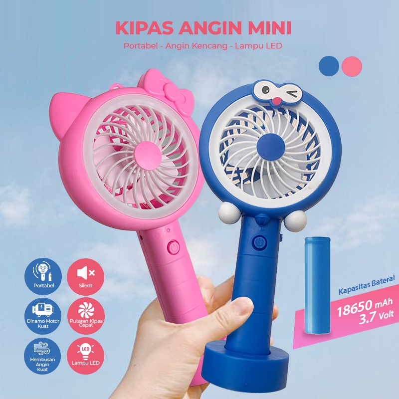 KIPAS MINI KARAKTER DILENGKAPI DENGAN LED LIGHT