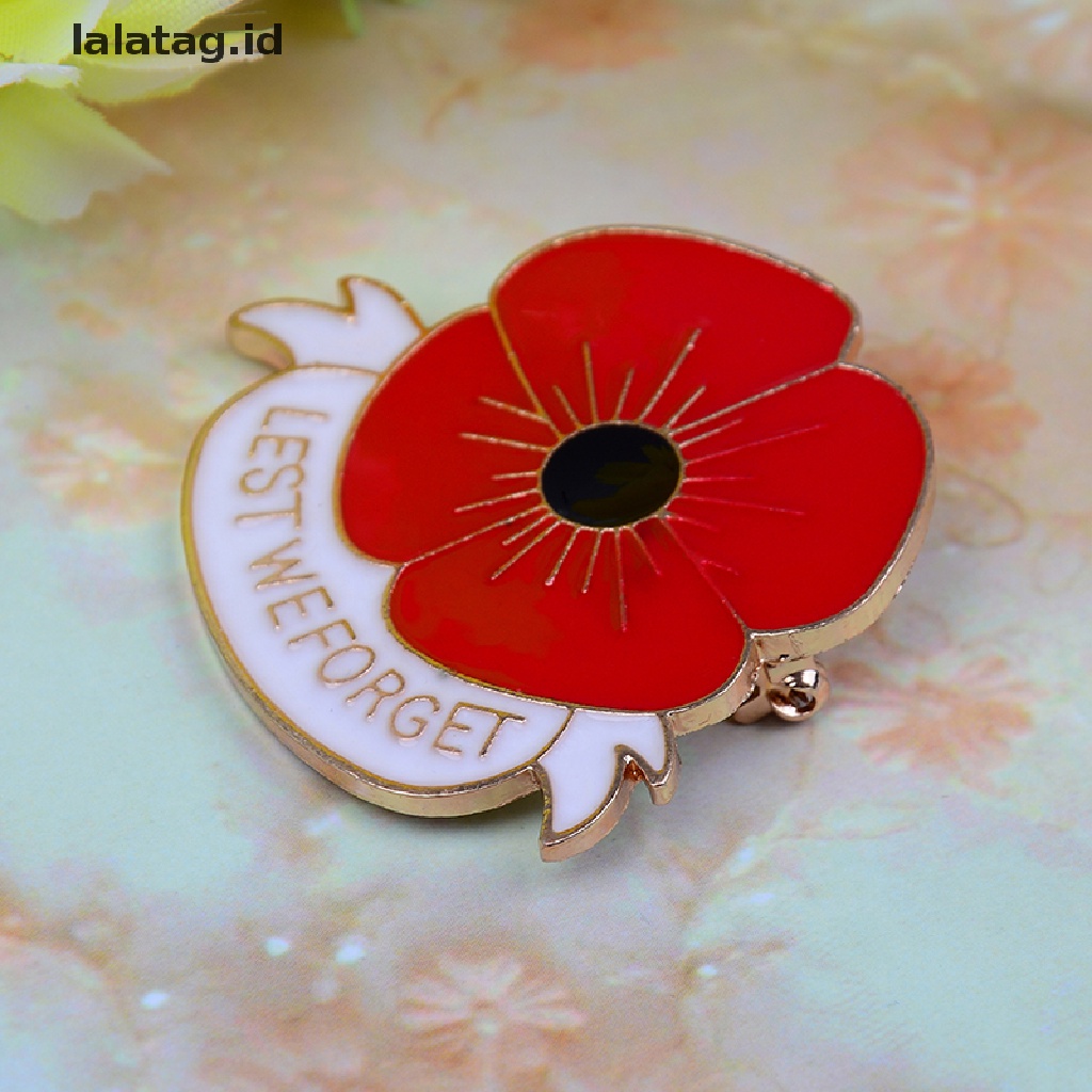 [lalatag] Bros Zikir Enamel Merah poppy Bunga lapel pin Bros Lencana Hadiah Perjamuan [ID]