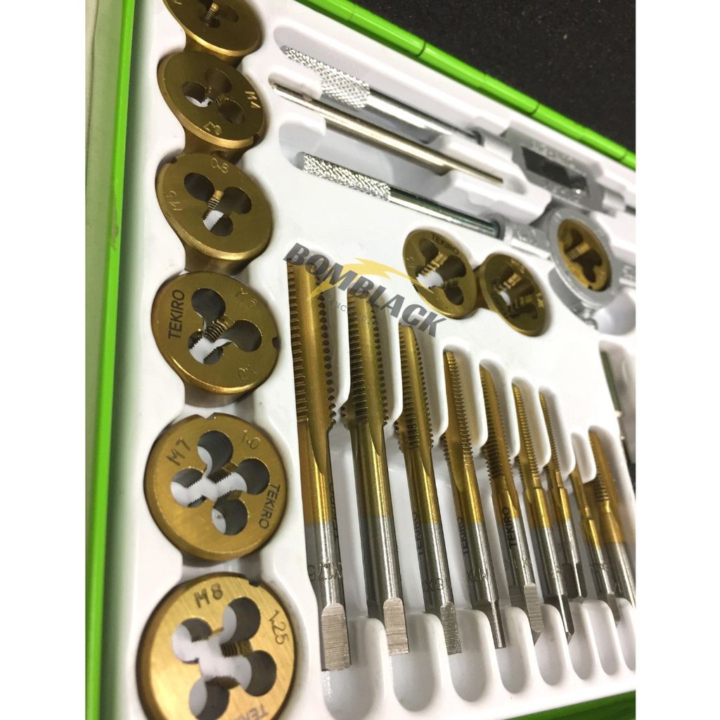 Tap And Dies Set 40 pcs TEKIRO Handtap Alat Senai Tap Ulir Baut Set