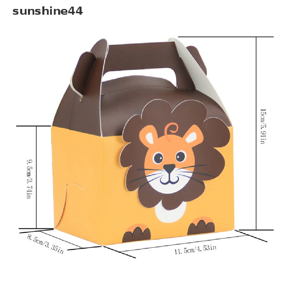 Sunshine 6 Pcs Kartun Hewan Beruang Rubah Harimau Tas Permen Hutan Pesta Nikmat Hadiah Kotak.