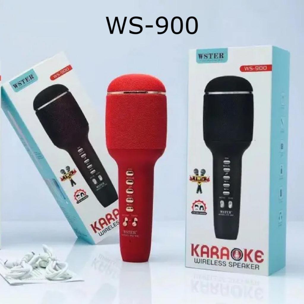 Mic Karaoke WSTER WS900 Mic Karaoke Mikrofon Original Wireless Bluetooth Mic Genggam Microphone Karaoke Bluetooth Wster WS 900 Original