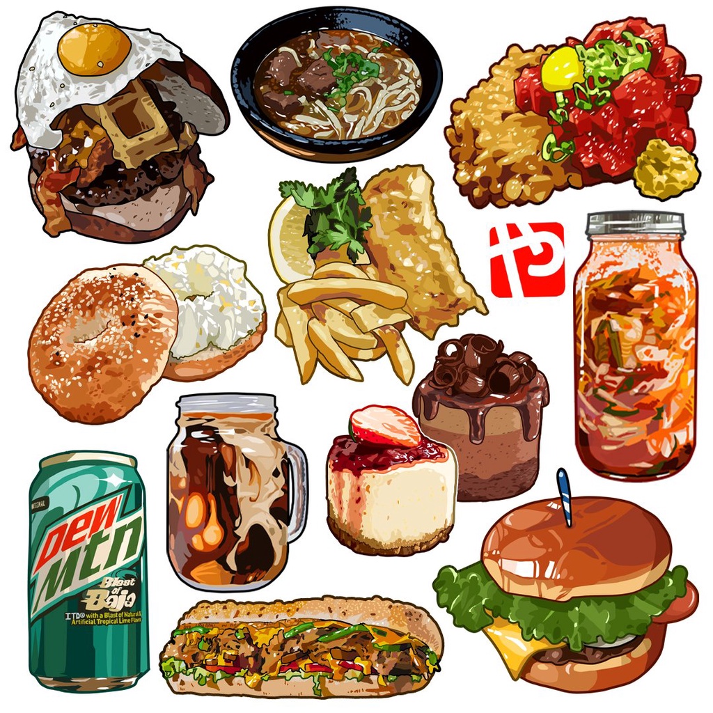 

Sticker Food #12 / Stiker Diary / Stiker tumblr / stiker laptop / Planner / Notebook / Jurnal / Scrapbook/ stiker handphone