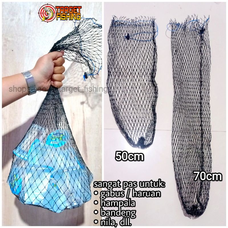 Keramba / Jaring Kantong Tempat Ikan Hasil Pancing Praktis