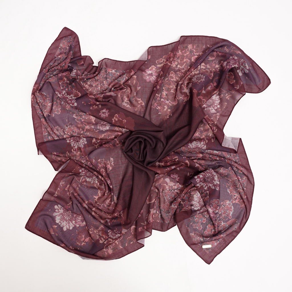ALIF JILBAB SEGI EMPAT MOTIF PARIS PREMIUM KOREA - VORTE IN BURGUNDY ( SPR-D8-003 )