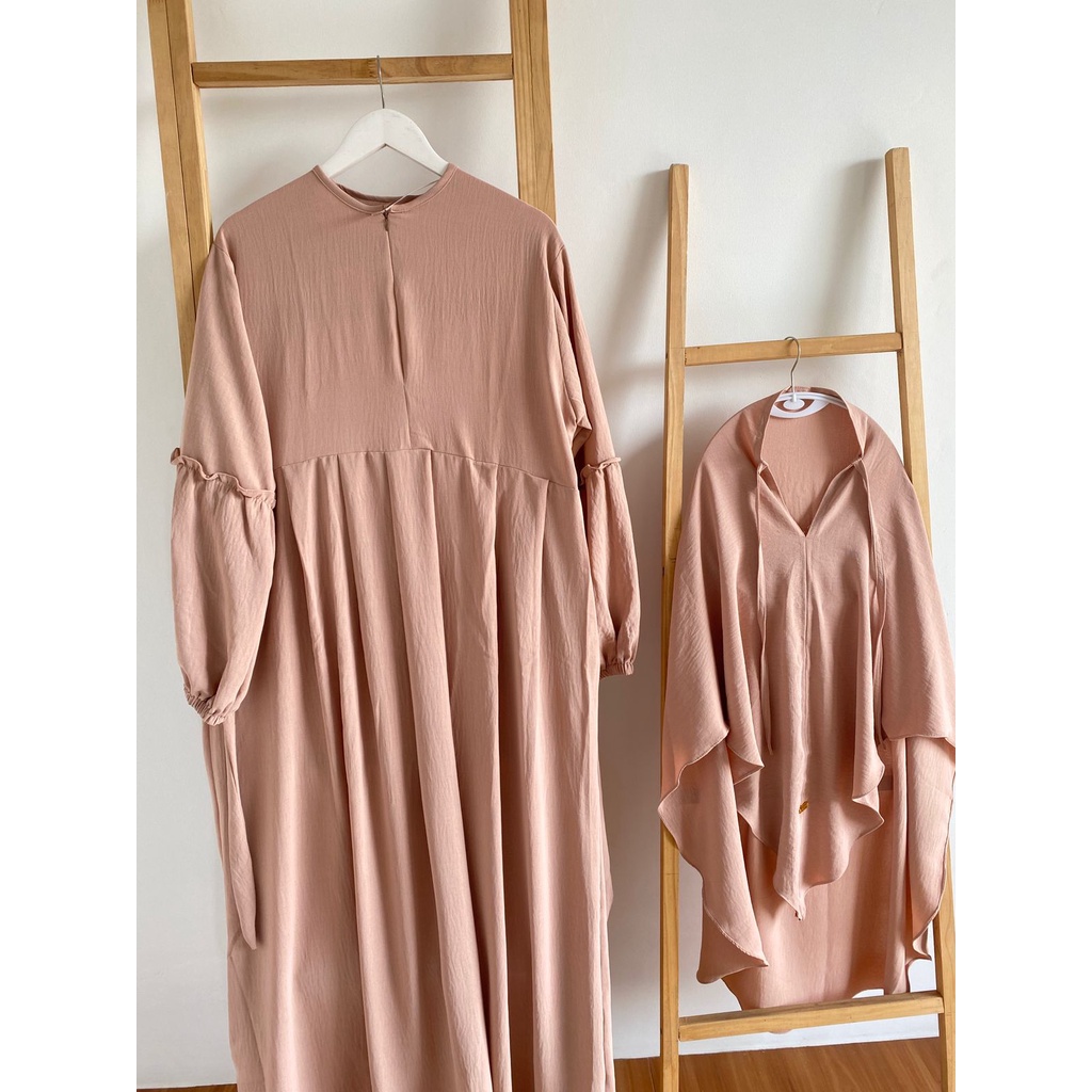 Abaya Set MAZAYA Gamis Free Khimar - setelan viral- dress crinkel