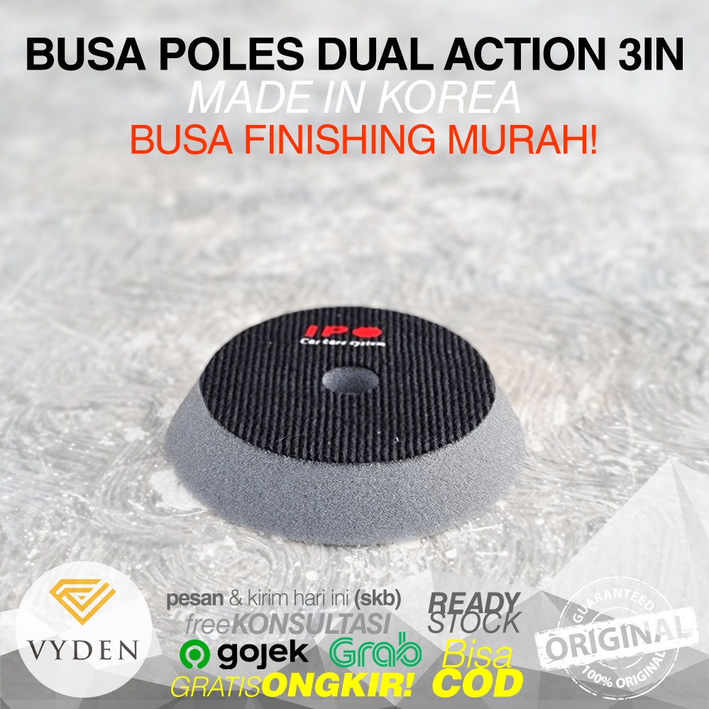 IPO Black Finishing Thin Pad 3 inch Flat Wax Sealant Busa Mesin Poles Mobil Dual Action MURAH