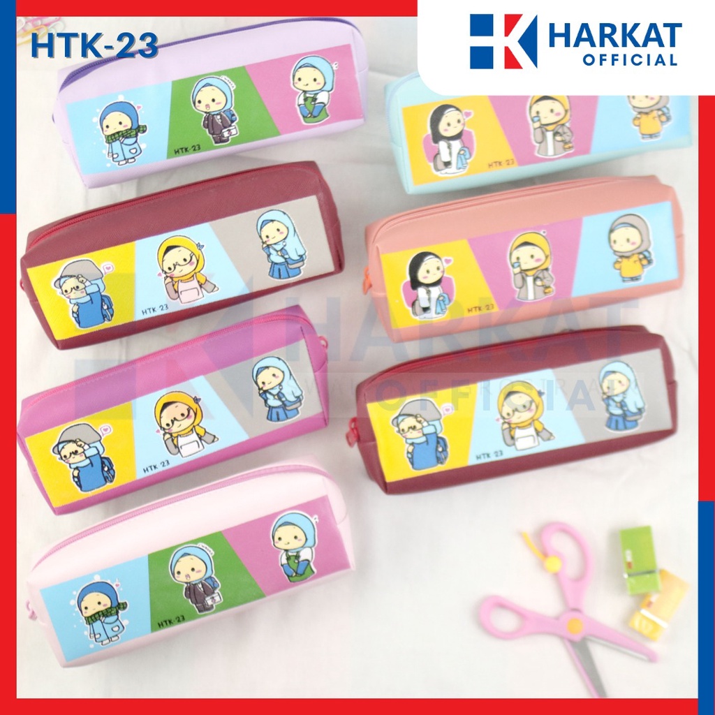 

[HATAKA] KOTAK PENSIL Gambar HIJAB Lucu Tempat alat tulis resleting Murah