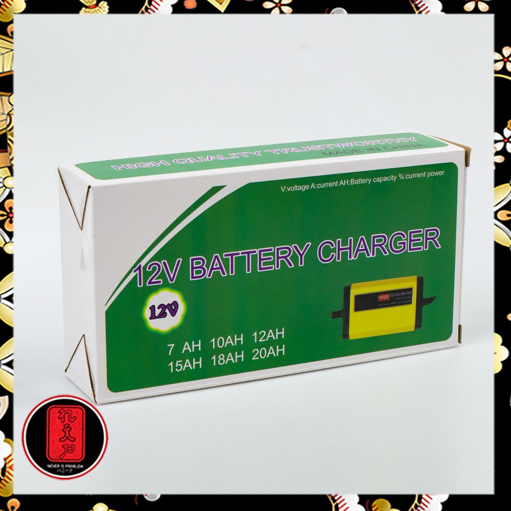 Charger Baterai Aki Mobil Motor LCD Display 12V 2A/ Cas Aki Motor dan Mobil