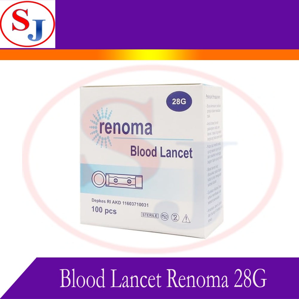 Blood Lancet Renoma 28G / Jarum Pen Lancet
