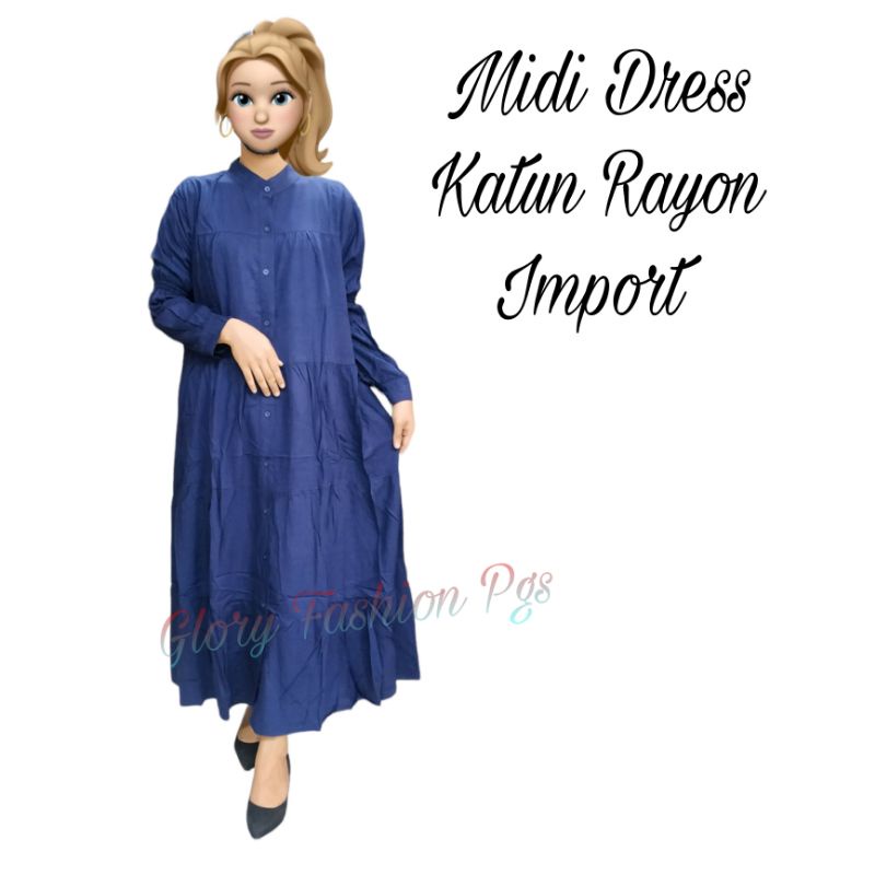 MIDI DRESS POLOS LONG TUNIK REMAJA WANITA POLOS FULL KANCING DEPAN LONG DRESS POLOS DRESS PREMIUM IM
