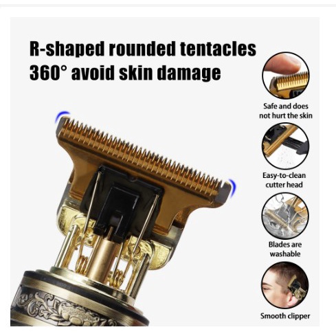 Mesin Cukur Rambut / Alat Cukur Kumis / Alat Cukur jenggot naga dragon / Mesin Cukur Rambut Elektrik / Professional Hair Clipper For Man-1