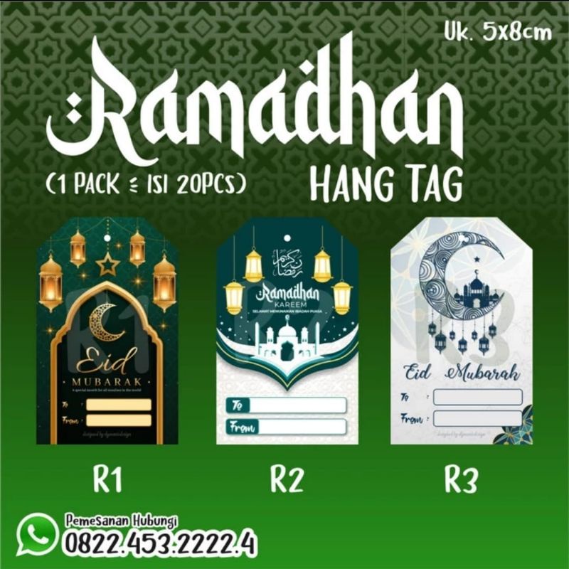

(1 Pack) Hang Tag Idul Fitri - Hangtag Kartu Ucapan - Ucapan Idul Eid Mu