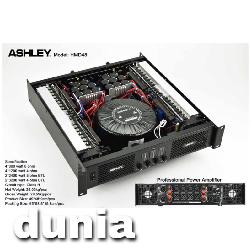 Power Ashley HMD 48 Amplifier Ashley HMD48 4 Channel