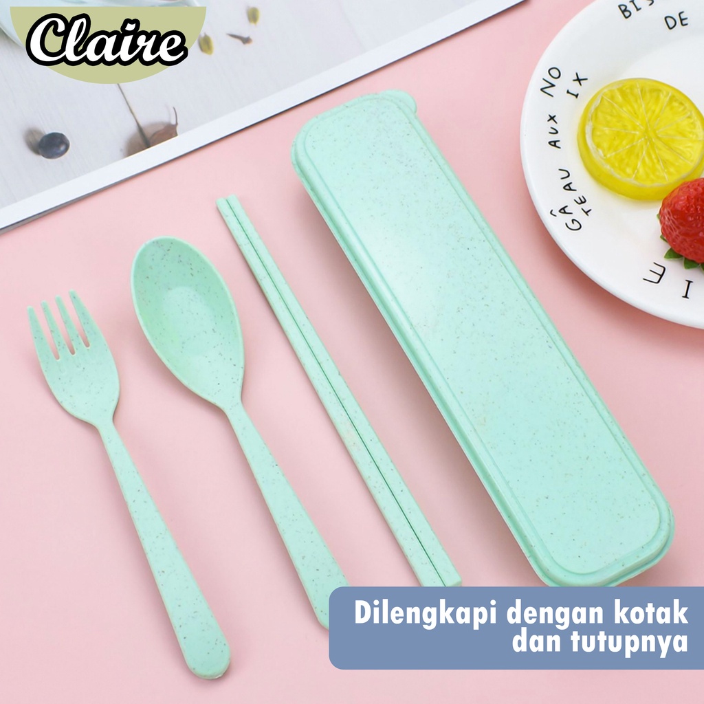 PALING MURAH !!! Set Alat Makan Sendok Garpu Sumpit Jerami - SET SENDOK GARPU TRAVEL MURAH