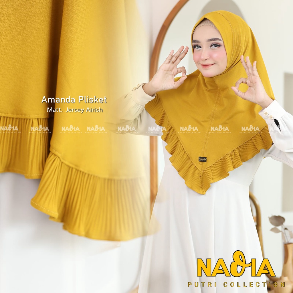 JILBAB AMANDA PLISKET/HIJAB INSTAN DEWASA