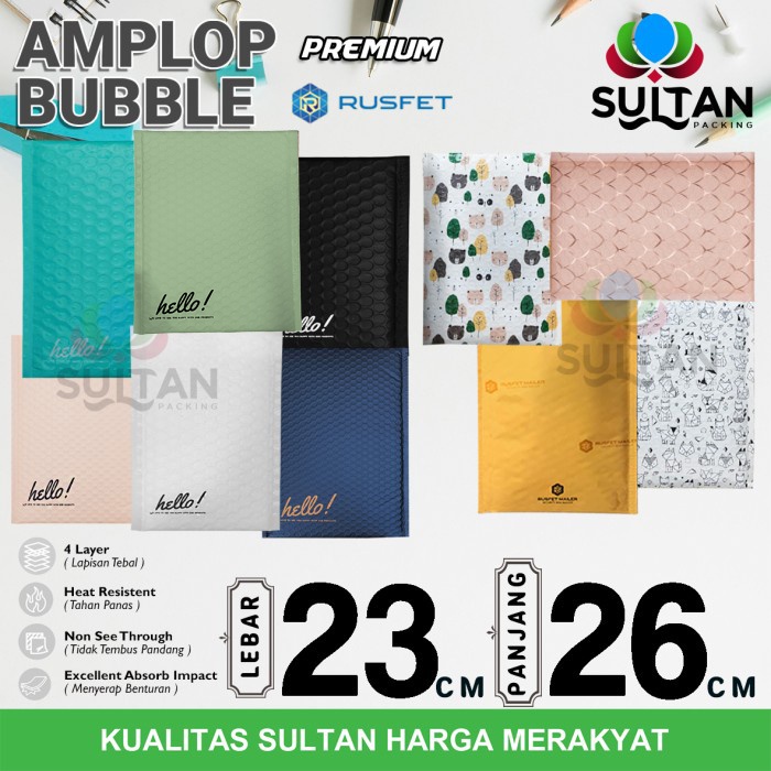 

AMPLOP BUBBLE MAILER 23x26cm WRAP ENVELOPE RUSFET PREMIUM TERMURAH SATUAN