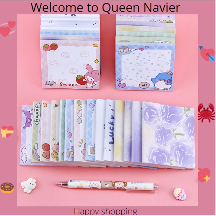 

QN - Sticky notes purple color note memo motif rose
