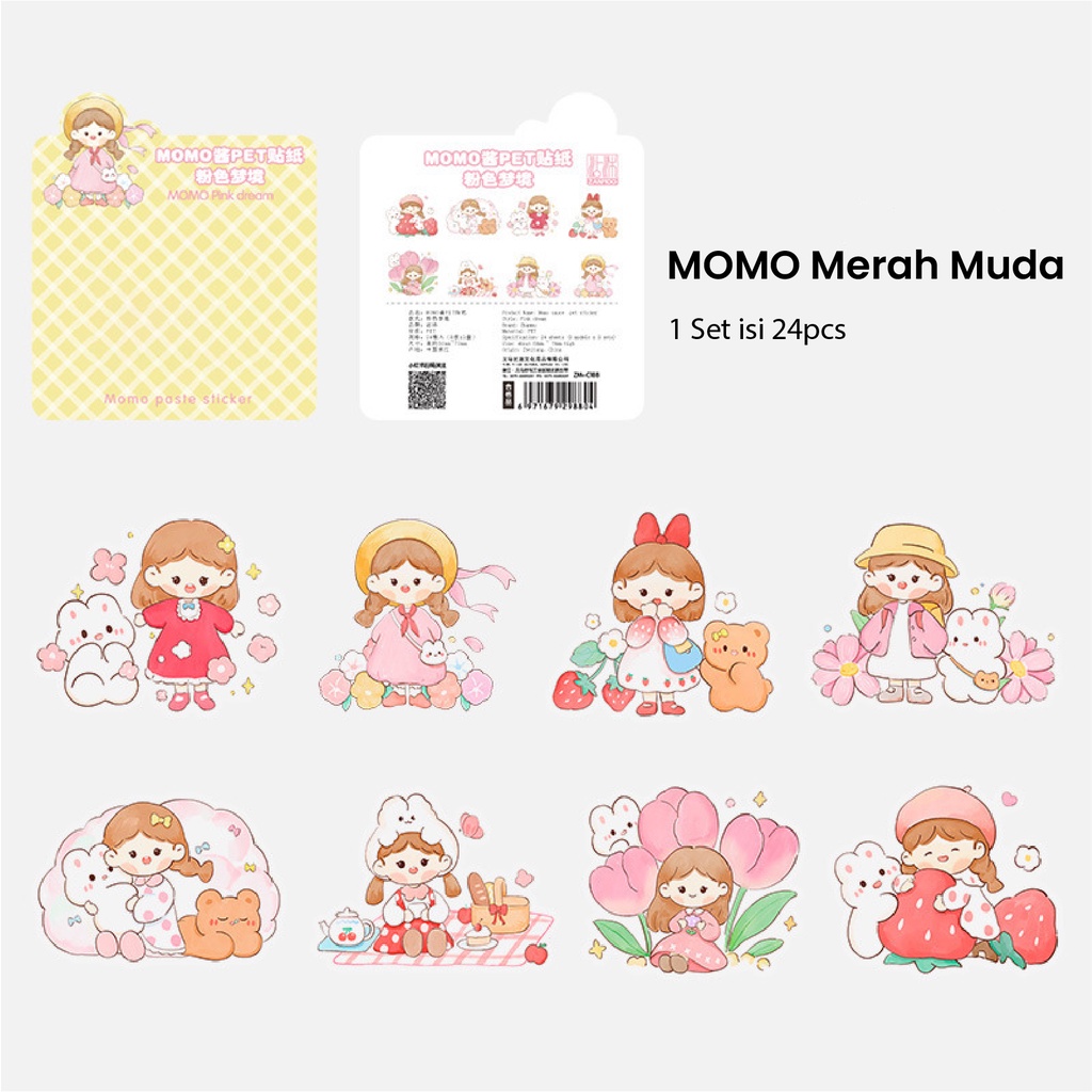 Pretty Stiker Motif Kartun  Untuk Dekorasi Diary Aesthetic/ Anti Air Untuk Dekorasi Import