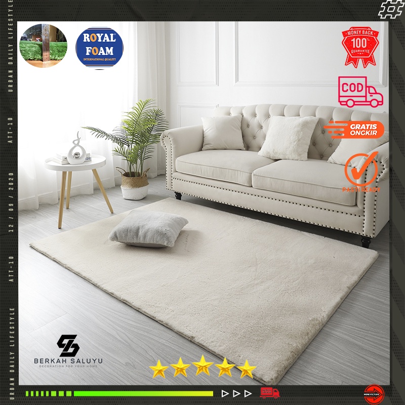 Karpet bulu rasfur ukuran 180X160X3.5CM