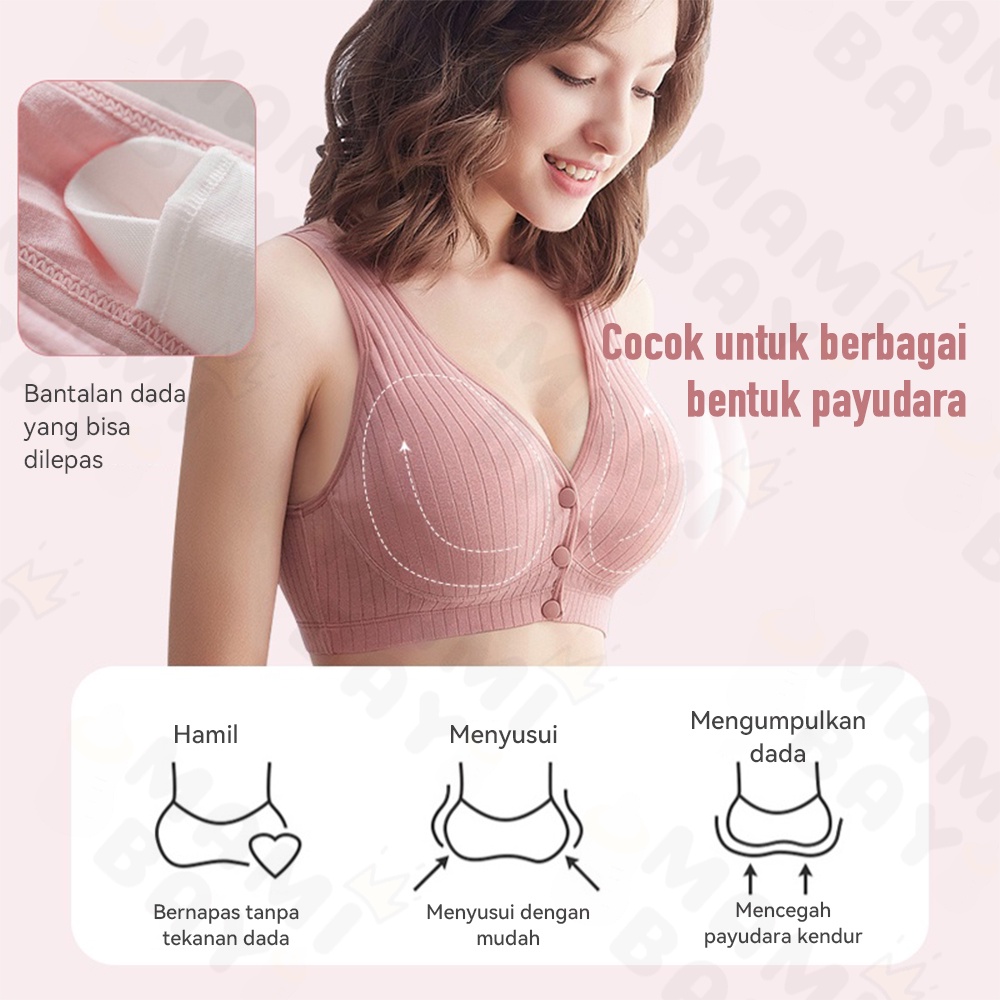 OKEYI BH jumbo Bra menyusui kancing depan katun lembut Wanita Hamil Postpartum Feeding Bra