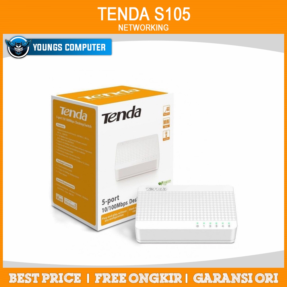 TENDA S105 5 PORT ETHERNET SWITCH HUB